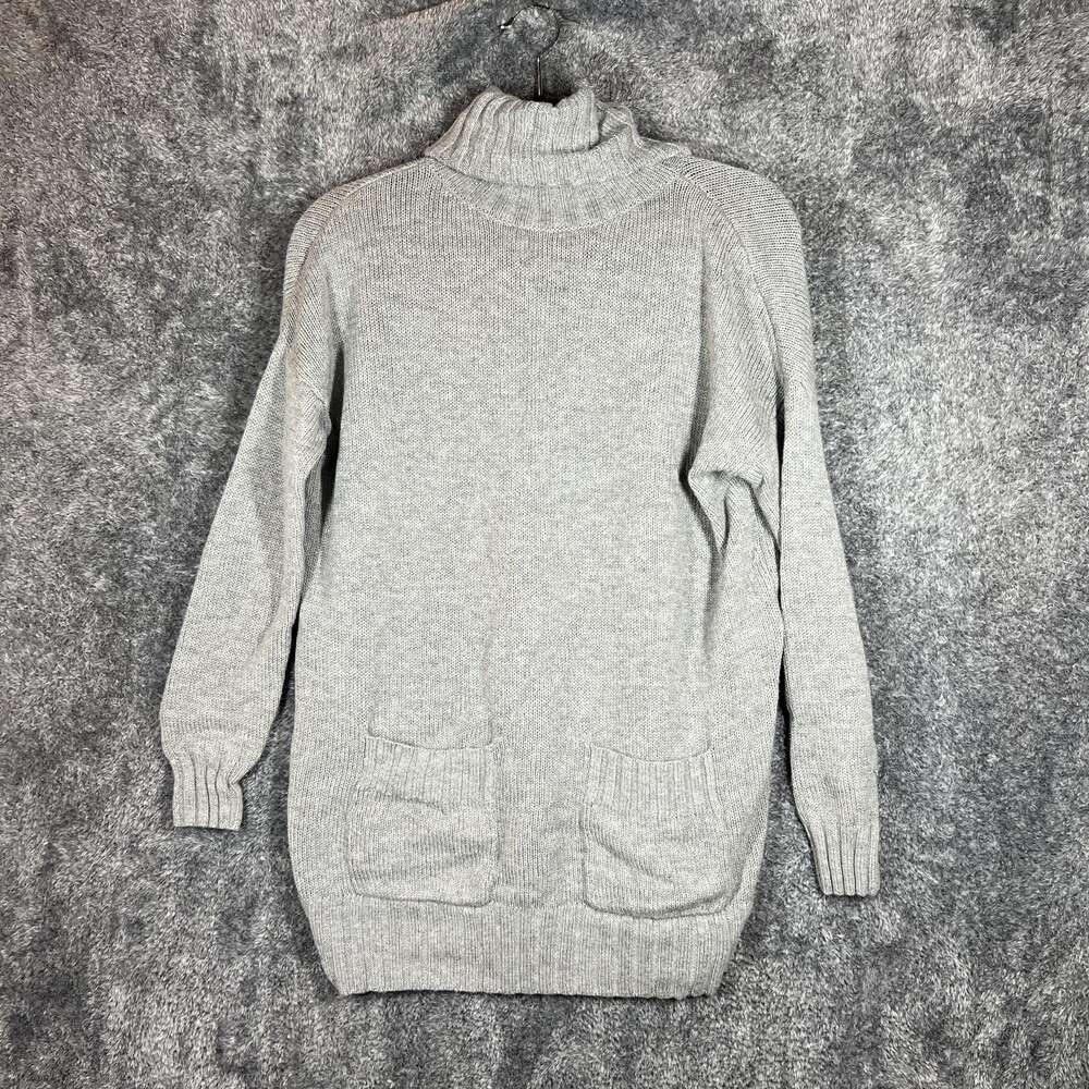 Joie Sweater Tunic Womens Small Gray Wool Cashmere Turtleneck Pockets Knit